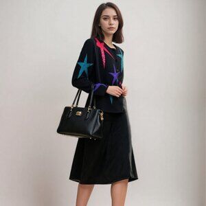 Vintage NWT Black Star Sequin Cardigan Size M